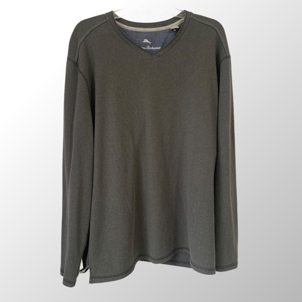 Tommy Bahama 2XL Mens V Neck Pullover Gray Soft